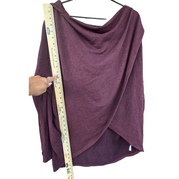 Athleta Purana Large Wrap Sweatshirt Hoodie Oversized Slouchy,Spiced Cabernet - Picture 7 of 11